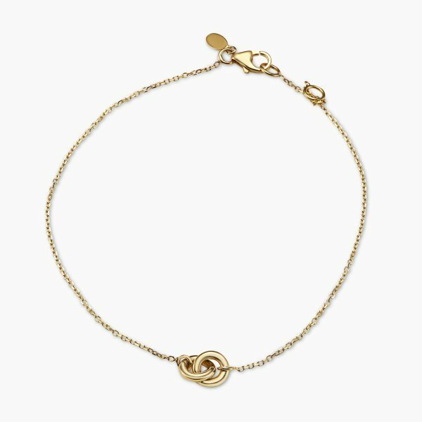 18ct yellow gold double circle bracelet