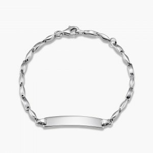 18ct white gold ID tag baby bracelet