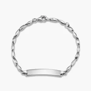 18ct white gold ID tag baby bracelet