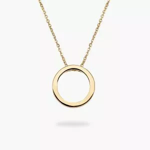 18ct yellow gold open circle necklace