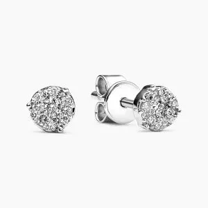 18ct white gold diamond cluster stud earrings