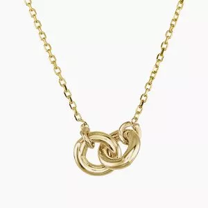 18ct yellow gold double circle necklace
