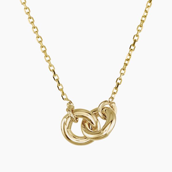 18ct yellow gold double circle necklace