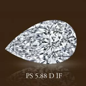 5.88ct D IF Pear Shape Diamond - GIA CERT