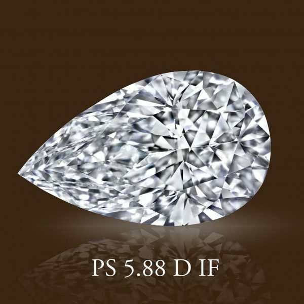 5.88ct D IF Pear Shape Diamond - GIA CERT