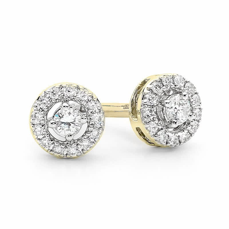 White and sales yellow gold earrings