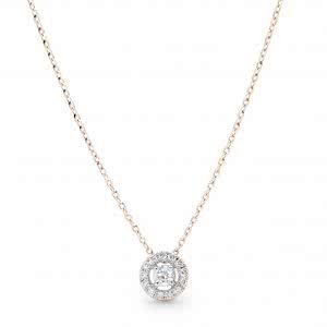 18ct rose gold cluster diamond necklace