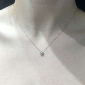 18ct rose gold cluster diamond necklace