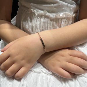 18ct rose gold identity baby bracelet