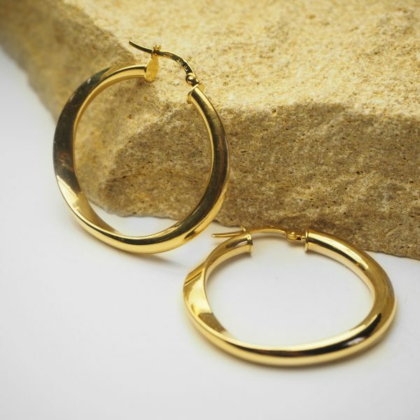 18ct yellow gold twisted hook earrings