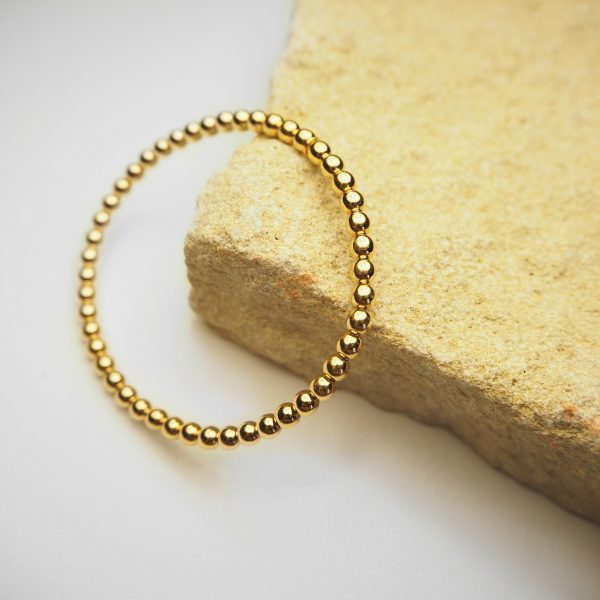 18ct yellow gold stretch ball bracelet