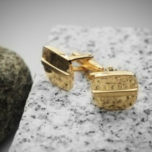 Rose gold plated cushion shape cufflinks