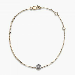 18ct yellow gold round cluster diamond bracelet