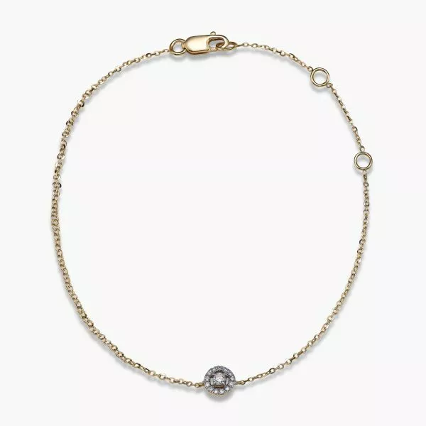 18ct yellow gold round cluster diamond bracelet