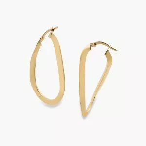 18ct yellow gold flat hoop earrings