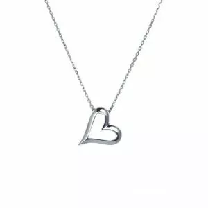 Silver Un Bacio Open Heart Necklace