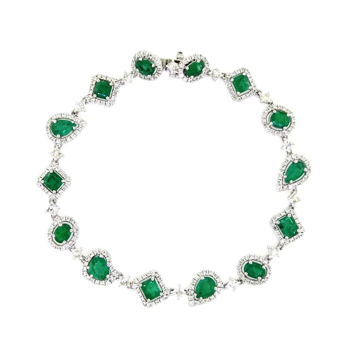 18ct white gold emerald and diamond bracelet Cerrone Jewellers