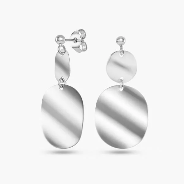 18ct white gold disc earrings