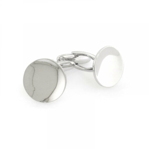 18ct white gold round cufflinks