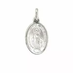 18ct white gold Miraculous medal pendant