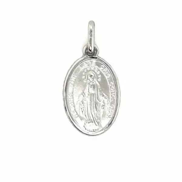 18ct white gold Miraculous medal pendant