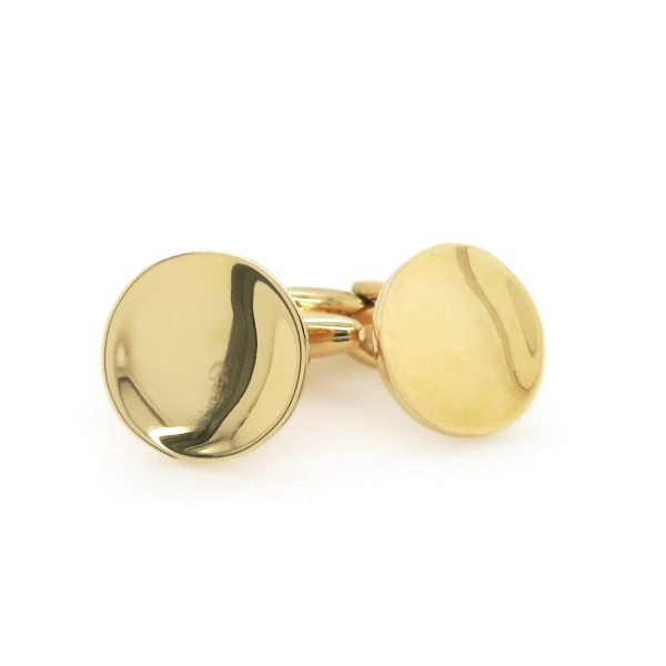 18ct yellow gold round cufflinks