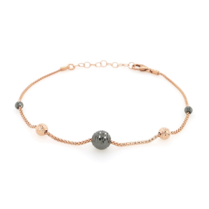 18ct two tone gold six ball bracelet