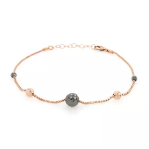 18ct two tone gold six ball bracelet