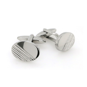 Stainless steel oval shape cufflinks