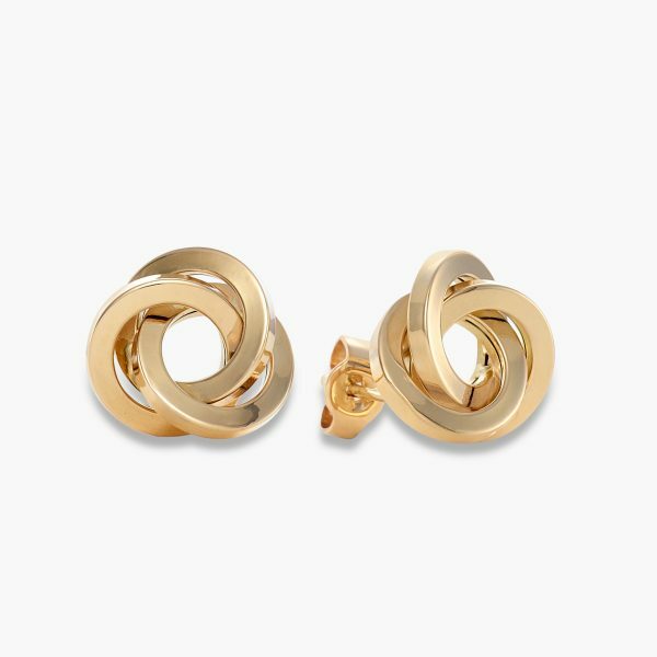 18ct yellow gold layered circle stud earrings