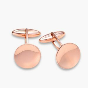 18ct rose gold round cufflinks