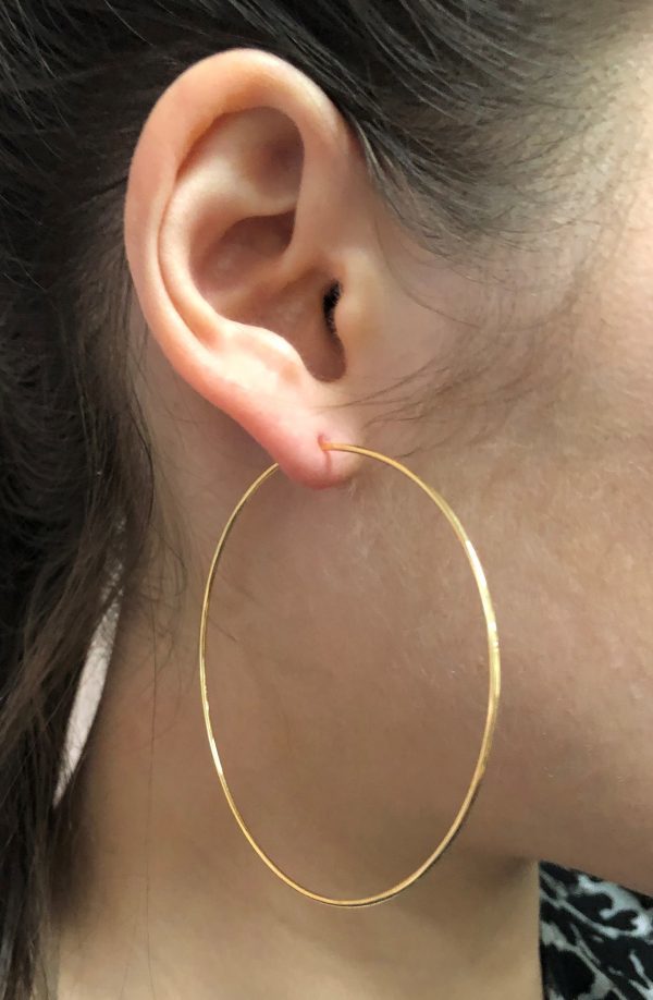 18ct yellow gold hoop earrings 60mm