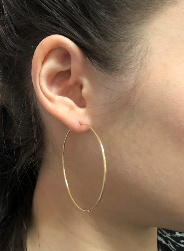 18ct yellow gold hoop earrings 50mm
