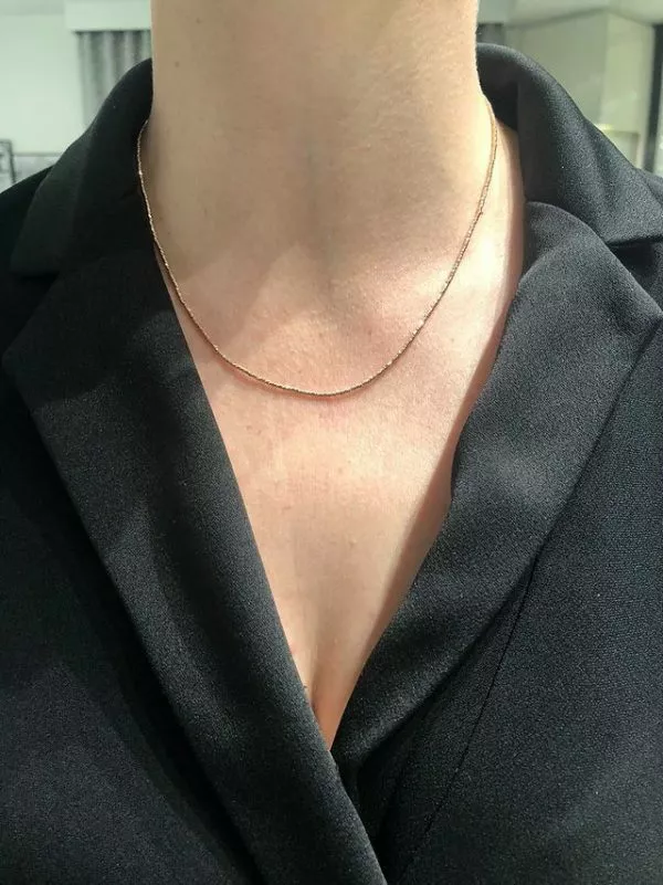 18ct rose gold fancy link 50cm chain