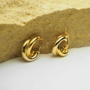 18ct gold twisted hoop earrings