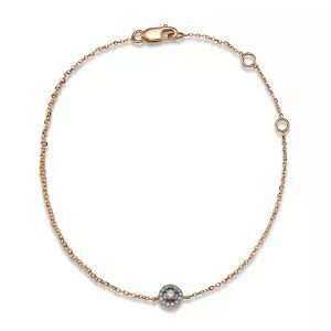 18ct rose gold round cluster diamond bracelet