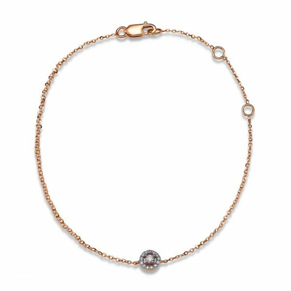 18ct rose gold diamond bracelet