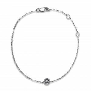 18ct white gold round cluster diamond bracelet