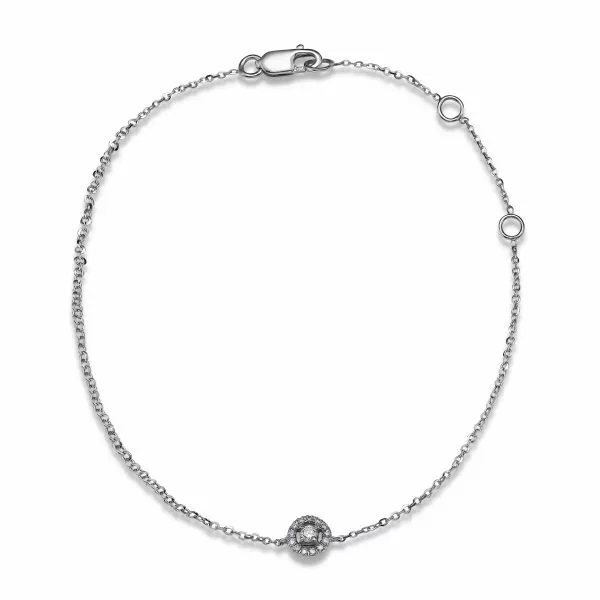 18ct white gold round cluster diamond bracelet