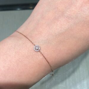 18ct rose gold round cluster diamond bracelet
