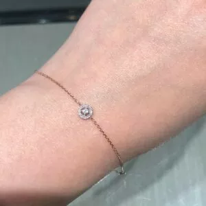 18ct rose gold round cluster diamond bracelet