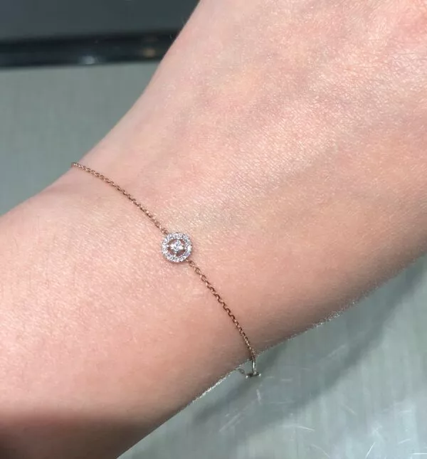 18ct rose gold round cluster diamond bracelet - Image 2