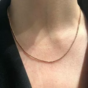 18ct rose gold fancy link 50cm chain