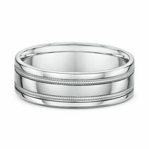 18ct white gold gents wedding ring