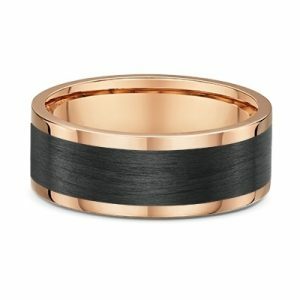 9ct rose gold & carbon mens wedding ring