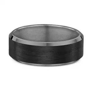 Tantalum and carbon fiber mens wedding ring