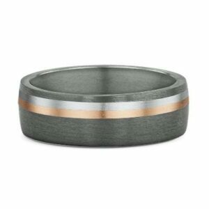 Tantalum and 18ct rose and white gold mens wedding ring