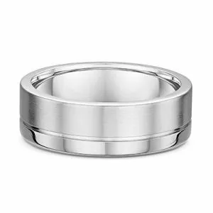 18ct white gold gents polished & satin finish wedding ring