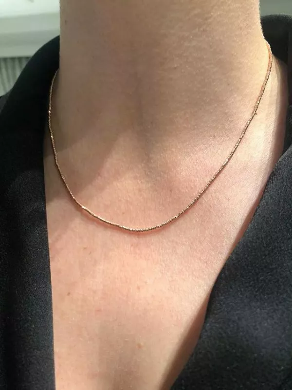 18ct rose gold fancy link 50cm chain