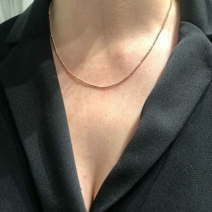 18ct rose gold fancy link 50cm chain